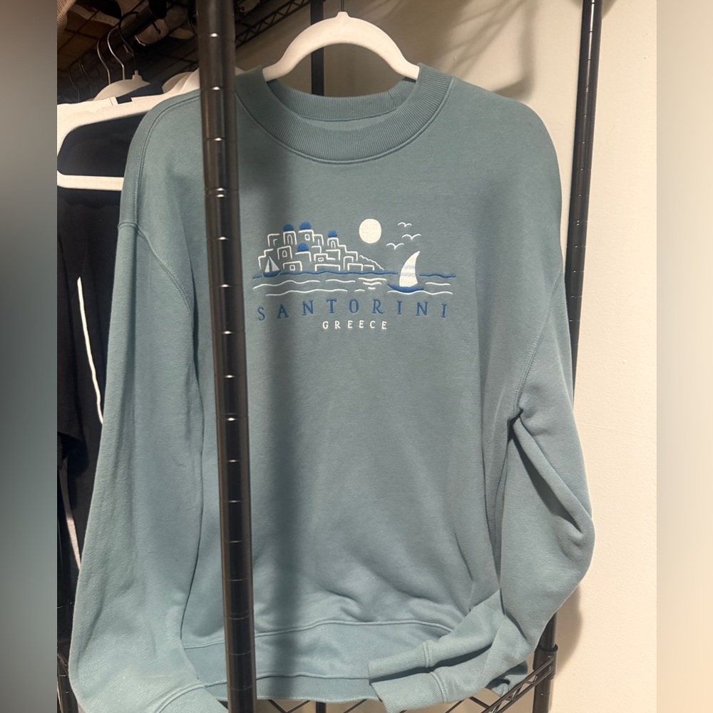 Hollister Santorini Graphic Crewneck Sweater - Blue